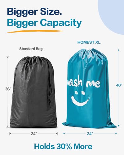 Extra Large Laundry Bag 28" x 40" - 2 Pack Heavy Duty Nylon Drawstring