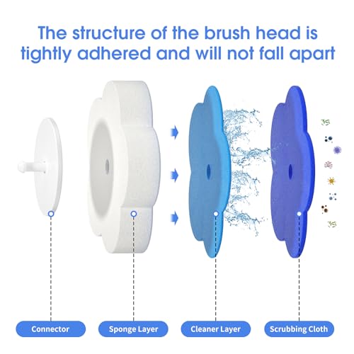 Disposable Toilet Bowl Cleaner Wand Set with 40 Refill Heads & Caddy