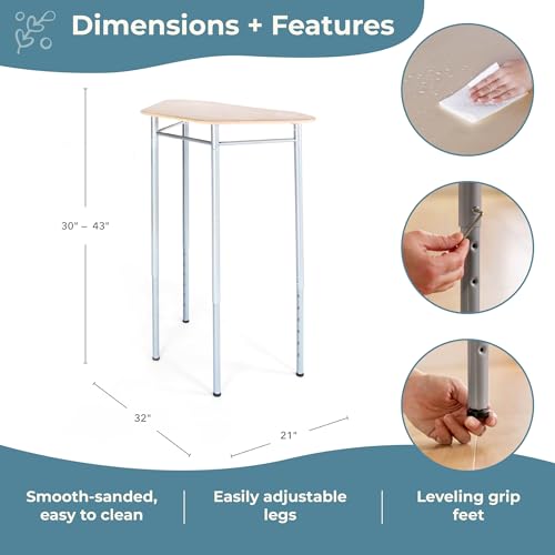 Adjustable Height Standing Desk for Kids and Adults - Birch Wood Tabletop