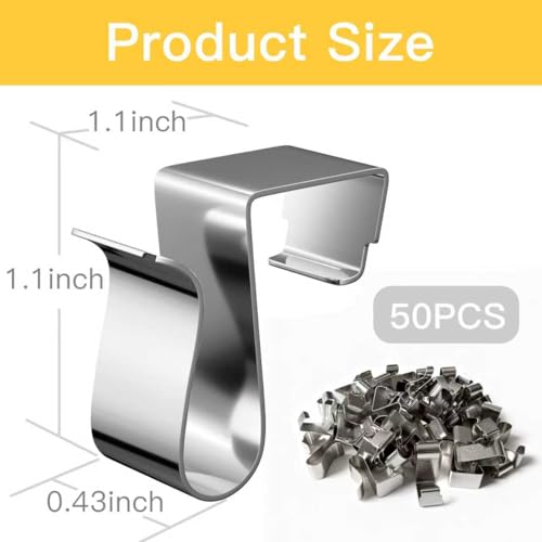 50-Pack Metal Gutter Clips for Outdoor String Lights and Holiday Decor