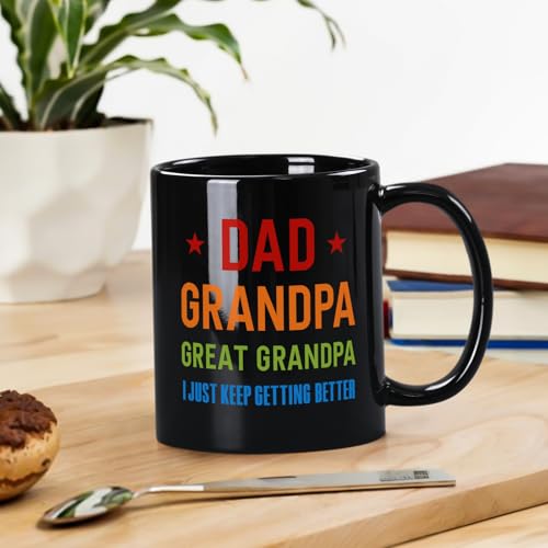 Maustic Great Grandpa Mug Black 11oz - Christmas Birthday Gift for Grandpas
