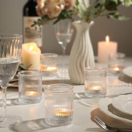 Uniteland 36 Pack Clear Votive Candle Holders for Fall & Christmas - Style 2