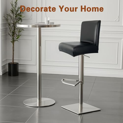Stretch Waterproof Bar Stool Covers with Backs - 4 Pack Black