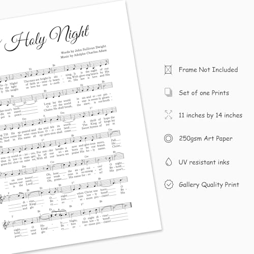 O Holy Night Christmas Wall Art Print 11x14 – JarThenaAMCS Unframed Minimalist Hall Decor