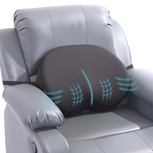 Ergonomic Lumbar Support Pillow for Recliners - Memory Foam with Cooling Cover