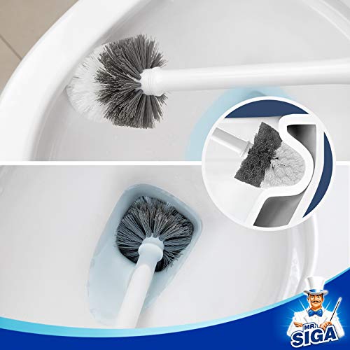 MR.SIGA Toilet Bowl Brush and Holder Set with Long Handle and Ventilated Base