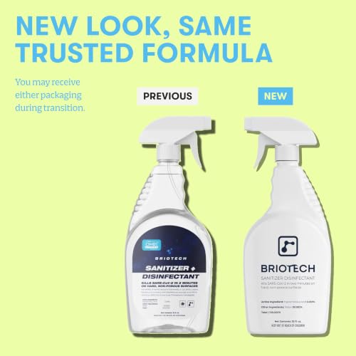 BRIOTECH Hypochlorous Disinfectant & Sanitizer, 1 Gallon Refill