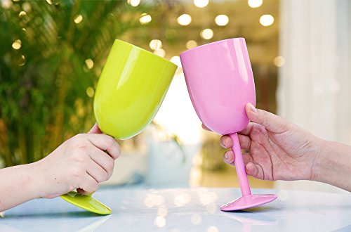 AMZUShome Light Pink 10oz Double Walled Insulated Stainless Steel Wine Glass with Lid & Straw