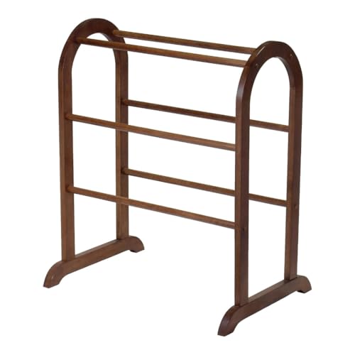 Oakestry Eleanor Quilt Rack - Antique Walnut Wooden Storage & Display Stand