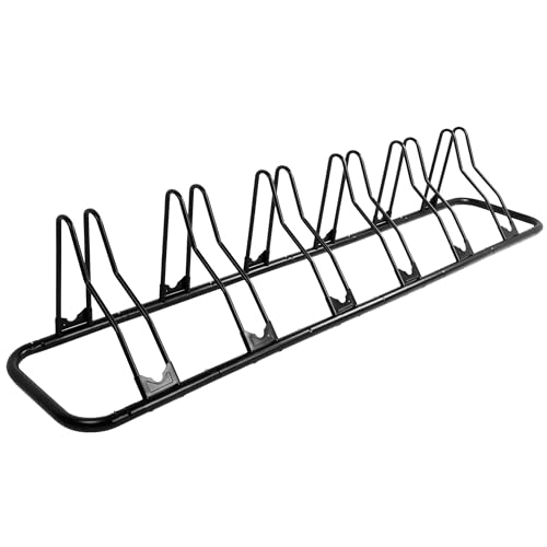 6-Bike Floor Parking Rack Stand for Mountain and Road Bikes Garage Storage