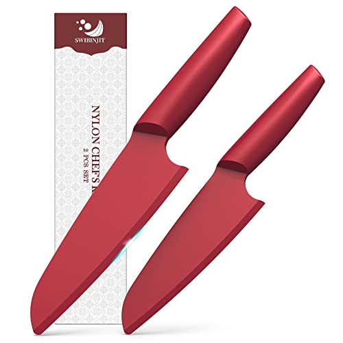 Nylon Knife Set for Nonstick Pans - 2 Piece Plastic Kitchen Knives
