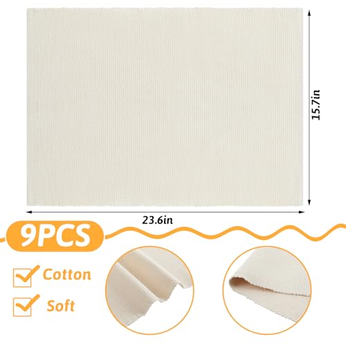 6-Piece Montessori Cotton Working Mats for Classroom and Playroom - Beige