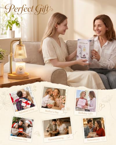 Dimmable Candle Warmer Lamp with Timer - Adjustable Height Wax Warmer