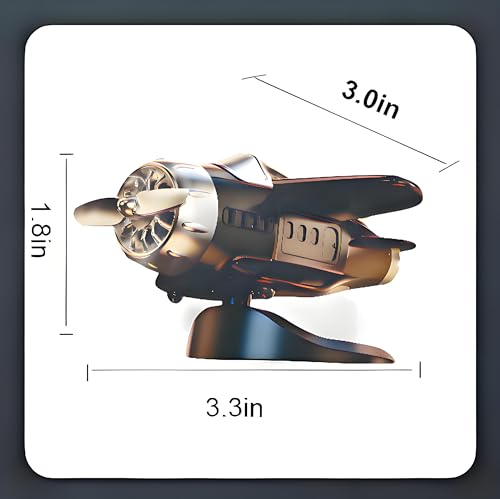 Solar-Powered Aircraft Dashboard Ornament - Rotating Propeller Car Decor