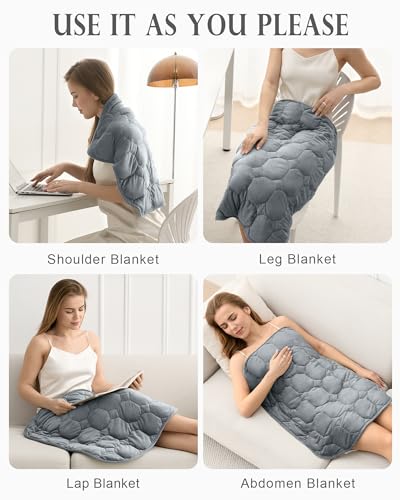 Weighted Lap Blanket 7 lbs, 24"x29" Crystal Velvet Portable Throw for Travel