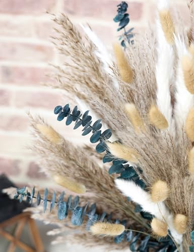 120 Pcs Dried Pampas Grass Bouquet for Boho Home & Wedding Decor