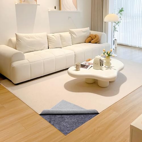 Non-Slip Rug Pad 3x5 Ft - Felt Carpet Cushion for Hardwood & Tile Floors