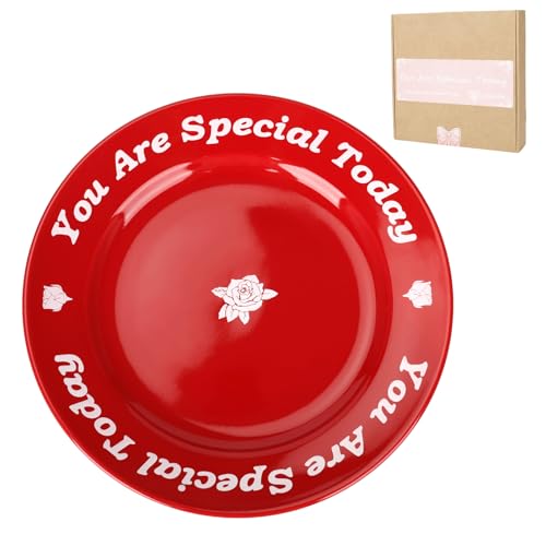 You Are Special Today 10.6-inch Ceramic Celebration Plate, Red