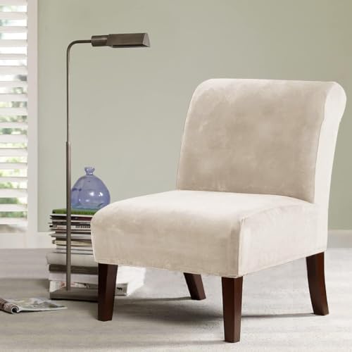 Thick Velvet Armless Chair Covers - Stretch Slipcovers for Living Room