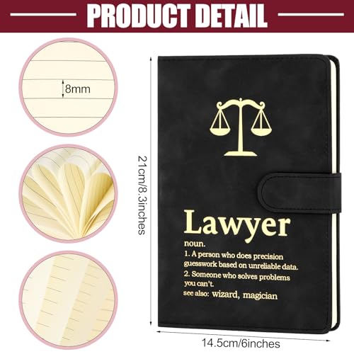 Sunnychicc 7-Piece Lawyer Gift Set Burgundy – Journal, Mug, Pen, Tie, Cufflinks, Socks, Keychain