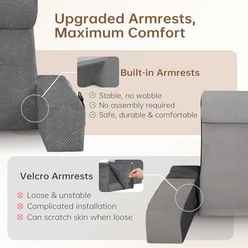 19'' Reading Pillow with Adjustable Arms & XL Side Pockets