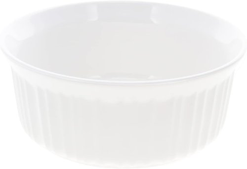 CorningWare Round French White Casserole Dish - 1.5qt with Fluted Glass Lid | Elegant Kitchen Essential