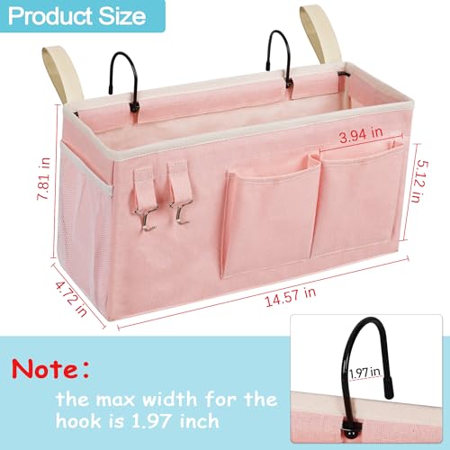 Bedside Caddy Hanging Storage Organizer Pocket for Bunk Bed Rails & Dorms