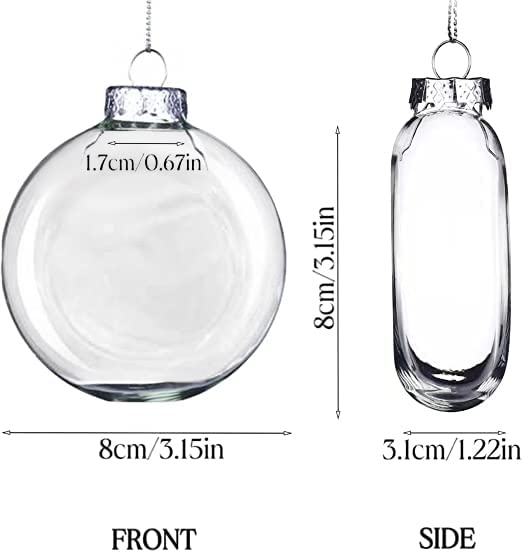 Set of 12,80mm(3-1/8 inches) Flat Round Paintable Clear Glass