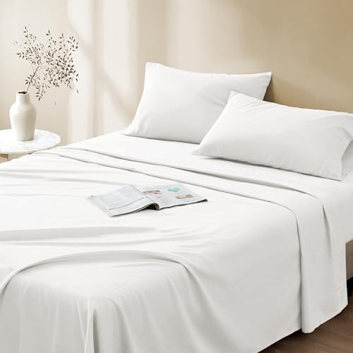 Comfort Spaces 100% Cotton Twin Sheet Set - 3-Piece Cooling Bed Sheets