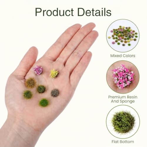 110 Pcs 5mm Realistic Static Grass Tufts for Miniature Diorama Scenery