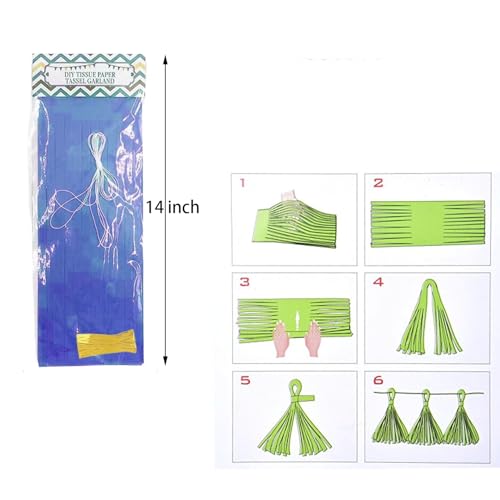 30-Pack Tissue Paper Tassel Garland Banner - Pink & Hot Pink Party Decor
