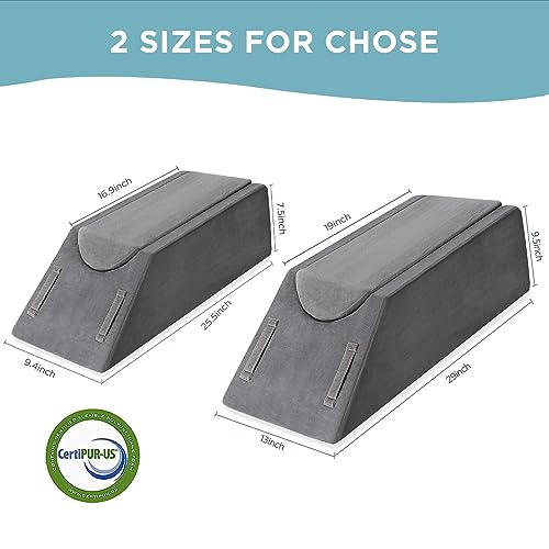 Leg Elevation Pillow for Surgery Recovery - Memory Foam with Velvet Cover