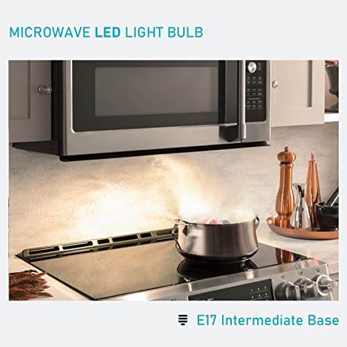 E17 LED Microwave & Range Hood Light Bulbs 40W Equivalent Dimmable 3000K 2-Pack