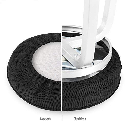 Memory Foam Bar Stool Cushions with Non-Slip Backing - 14" Black