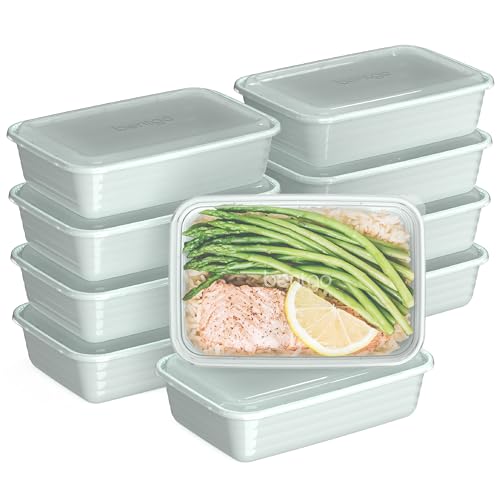 Bentgo Prep Meal Prep Containers with Lids, 20-Piece Set, 4-Cup Mint