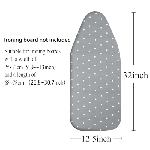 Small Ironing Board Cover, Heat Reflective Padded Cover with Elastic Edges