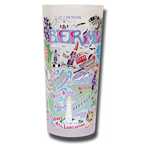Bermuda Frosted Drinking Glass 15oz - Decorative Art Glass Cup