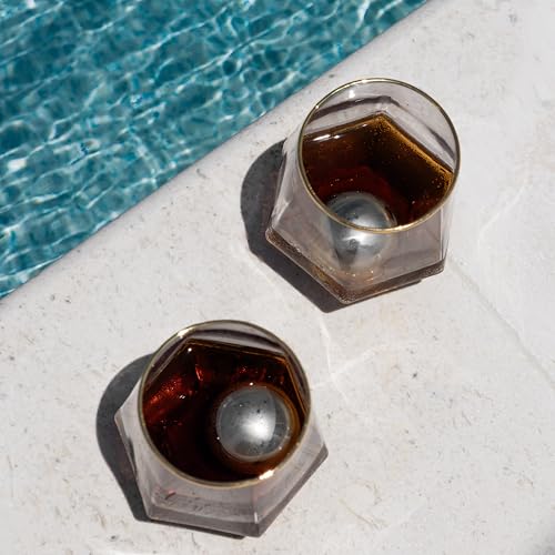Outset Set of 2 Stainless Steel Ice Cube Spheres for Whisky & Cocktails, 1.57" Chillers