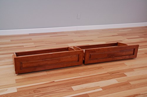 Under-Bed Storage Drawer Set for Full Size Futon Frames - Medium Brown