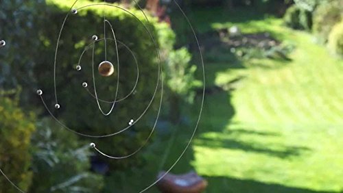 Niels Bohr Atom Model Hanging Mobile - 9-Inch Handmade Steel Kinetic Art