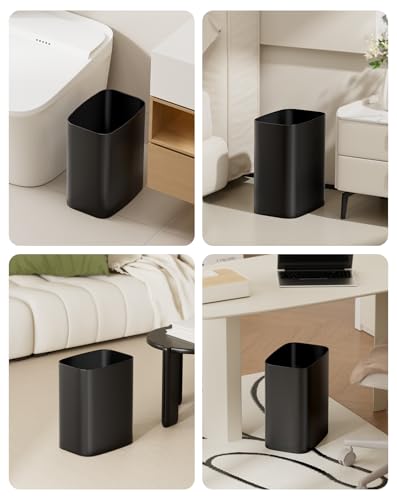 3.4 Gallon Stainless Steel Bathroom Trash Can Open Top Wastebasket