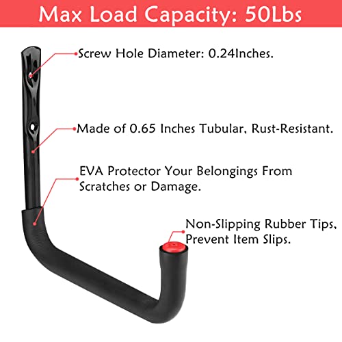 Heavy Duty Garage Storage Ladder Hooks 6 Pack Wall Mount Utility Hangers