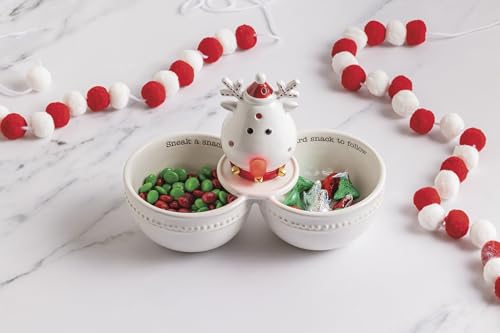 LED Light-Up Ceramic Reindeer Tabletop Figurine - White Holiday Decor