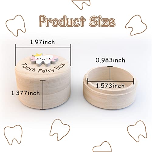 Tooth Fairy Wooden Keepsake Box - Lost Tooth Storage Box for Kids