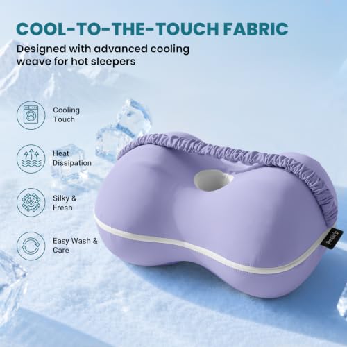 Memory Foam Knee Pillow for Side Sleepers - Pain Relief & Spine Alignment