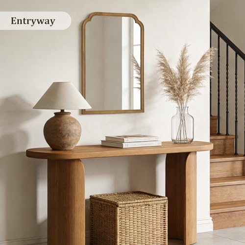 24x36 Inch Rustic Solid Wood Wall Mirror, Decorative Farmhouse Mirror
