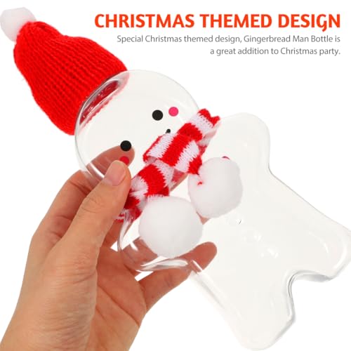 25 Pack Gingerbread Man Plastic Water Bottles with Lids for Christmas Party Kids Holiday