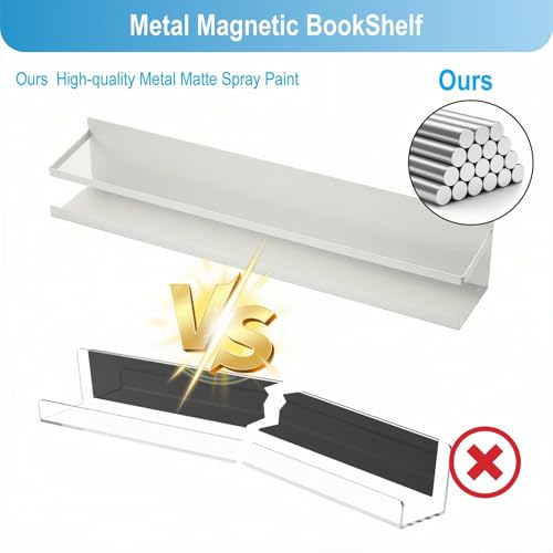 Magnetic Metal Bookshelf for Whiteboard - 15.8-inch Wall Display Organizer