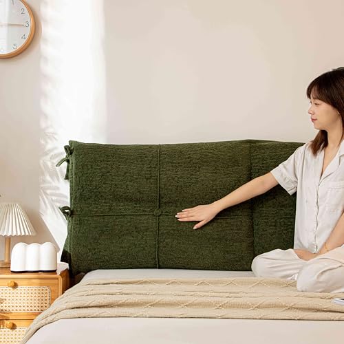 Soft Plush Teddy Headboard Cover with Adjustable Ties - Queen Size