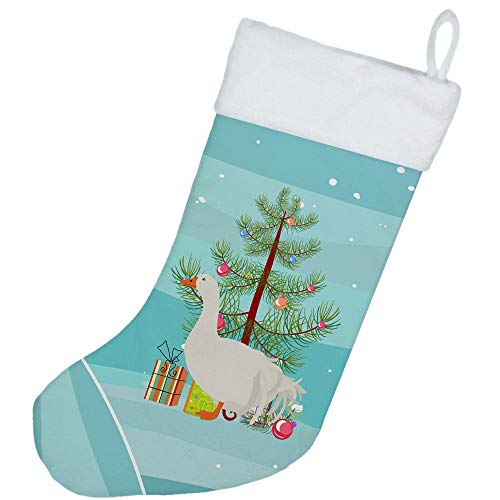 Sebastopol Goose Christmas Stocking - 18in Suede Feel, Double-Sided Decoration
